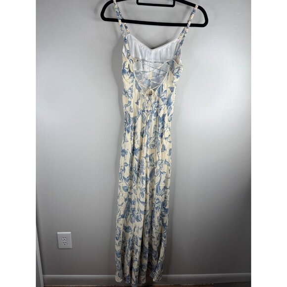 NEW Sandro Joselle Slip Corset Maxi Dress EU 36 US 4 2 Ecru Blue - Picture 9 of 9